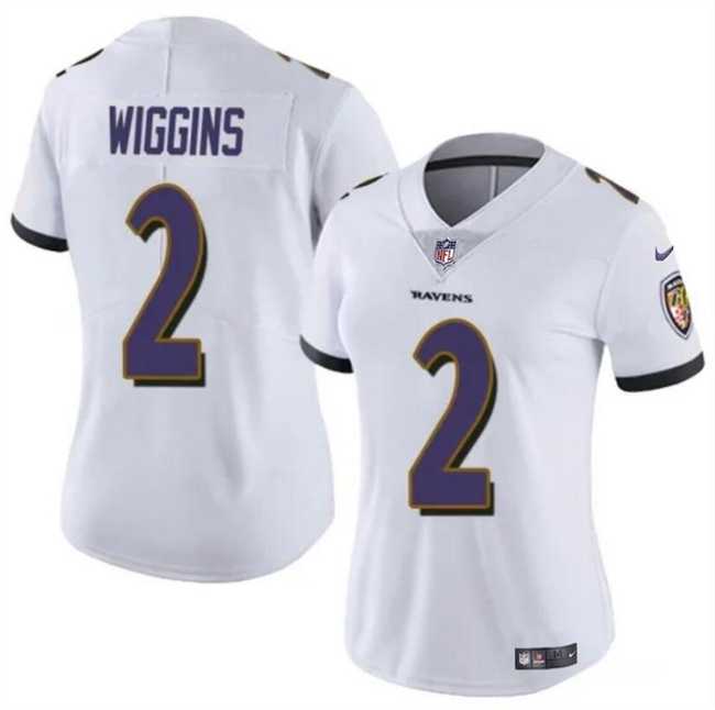 Womens Baltimore Ravens #2 Nate Wiggins White 2024 Draft Jerseyd Dzhi